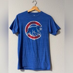 MLB Chicago Cubs Fanatics Branded Blue Heathered Graphic Tee -mens S, women M